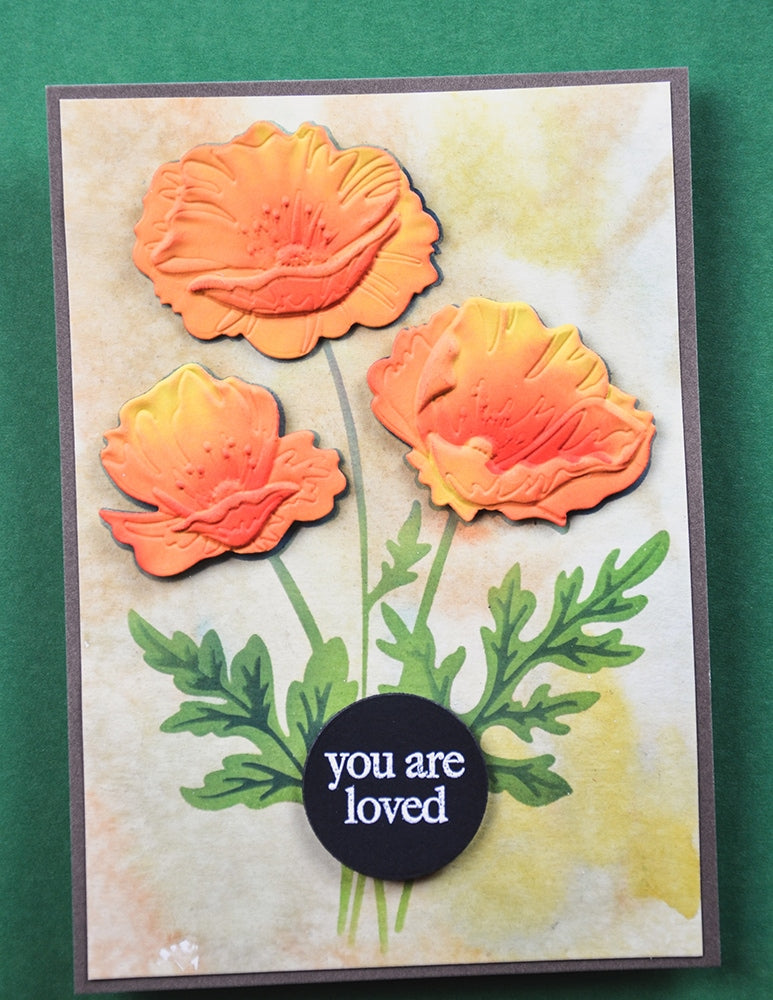 Memory box EF1027 – Playful Poppies 3D Embossing Folder & Dies