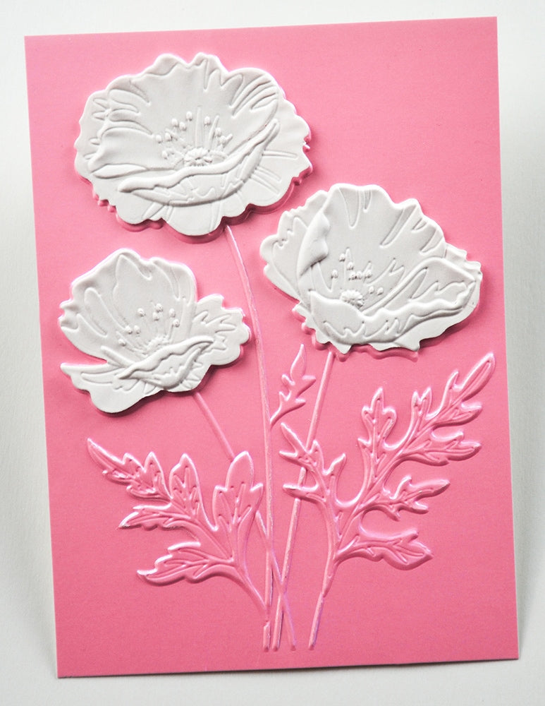 Memory box EF1027 – Playful Poppies 3D Embossing Folder & Dies