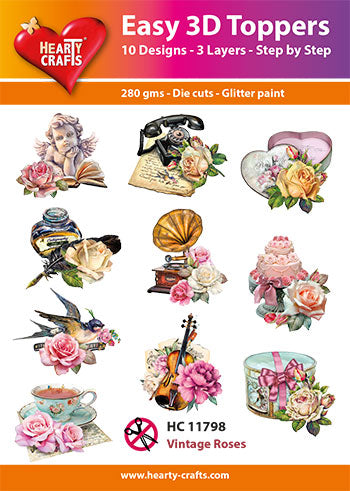 Hearty Crafts Easy 3D Toppers - Vintage Roses