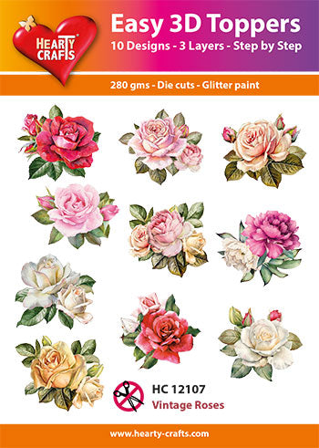 Hearty Crafts Easy 3D - Vintage Roses HC12107