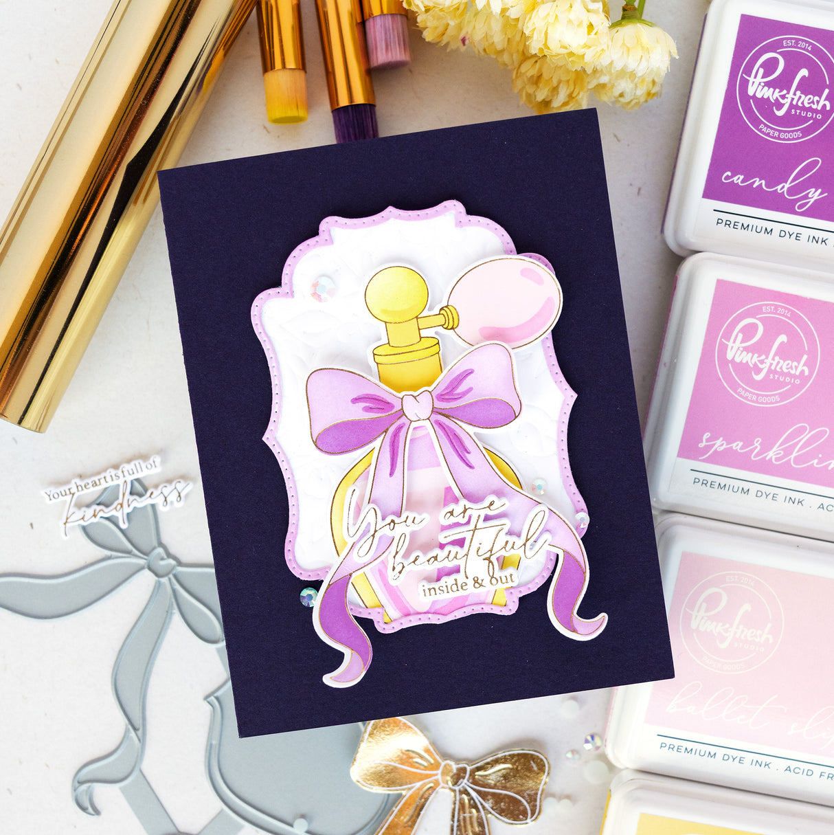 Pinkfresh Studio Elegant Essence Stamp, Die & Stencil Bundle