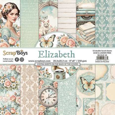 ScrapBoys Elizabeth 8x8 Inch Paper Pad (SB-ELIZ-10)