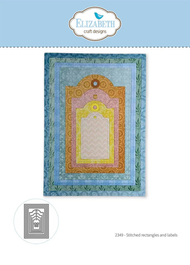 Elizabeth Craft Designs Beautiful Blooms Die Stitched Rectangles and Labels (2349)
