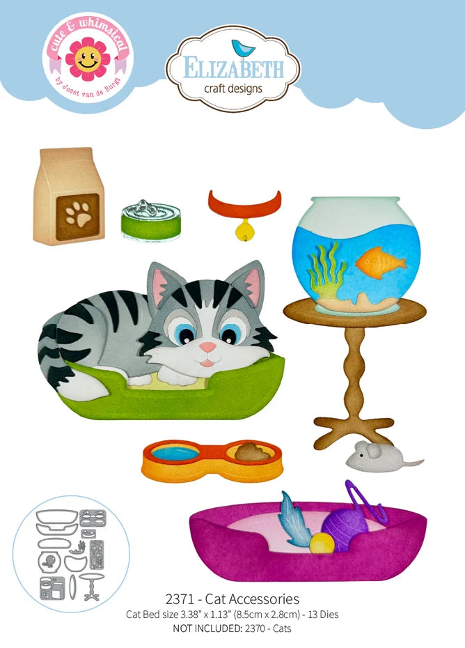 Elizabeth Craft Designs Meet the Cats Die Cat Accessories by Cute & Whimsical - 2371