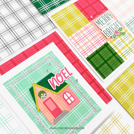 Concord & 9th Everyday Plaid Background Stamp Set (6 x 6)