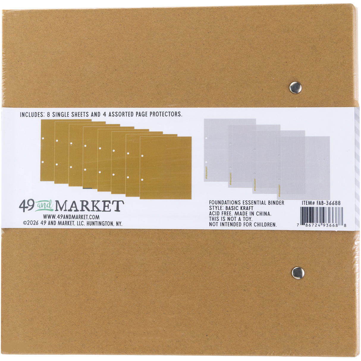 49 & Market Foundations Essential Binder Basic - Kraft - FAB-36688