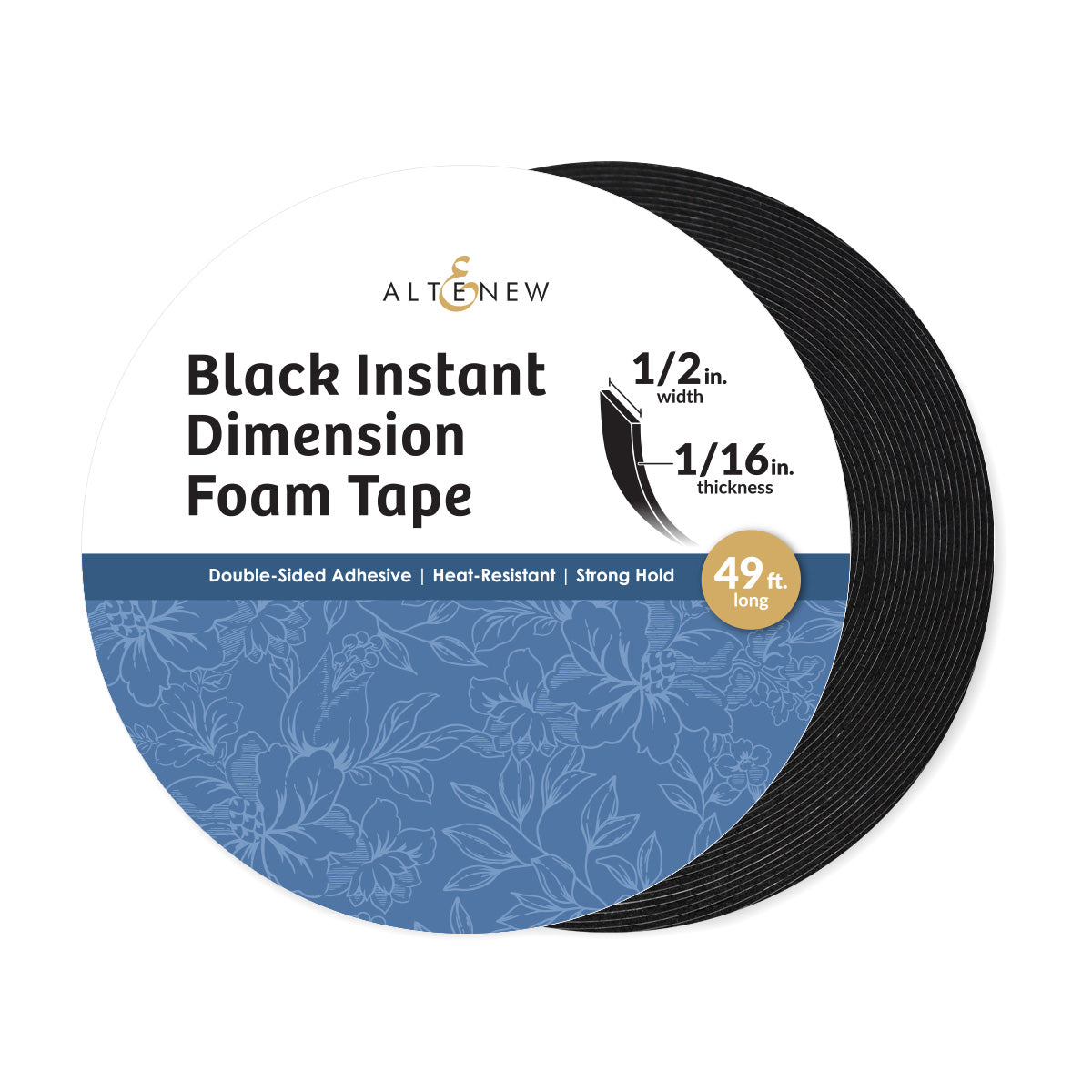 Altenew Black Instant Dimension Foam Tape – 1/16" x 1/2" x 15m postage as per actuals