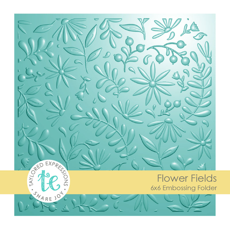 Taylored Expressions Flower Fields 3D Embossing Folder