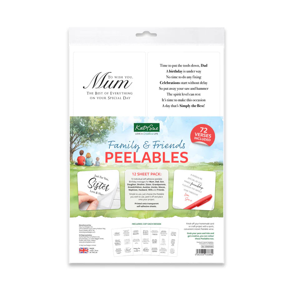 Katy Sue Designs Family & Friends Peelables (72 Stickers)
