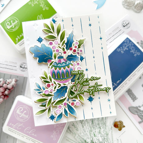 Pinkfresh Studio Festive Flourish stamp die stencil bundle