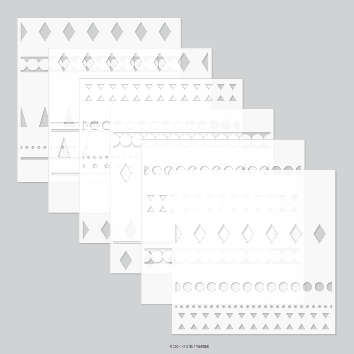 Concord & 9th Festive Fun Pattern Stencil Pack (6 qty; 6 x 6)