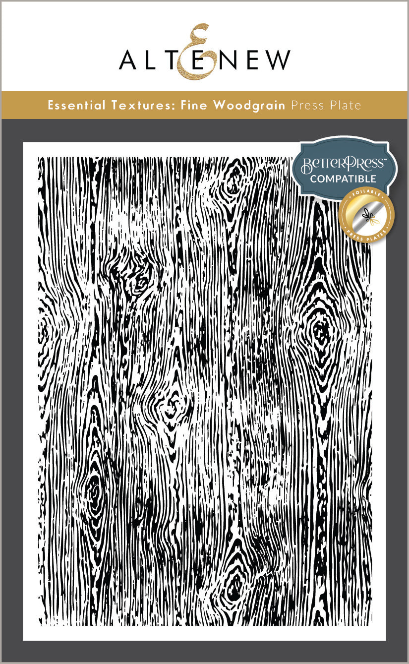 Altenew Essential Textures: Fine Woodgrain Press Plates/Foil Plates