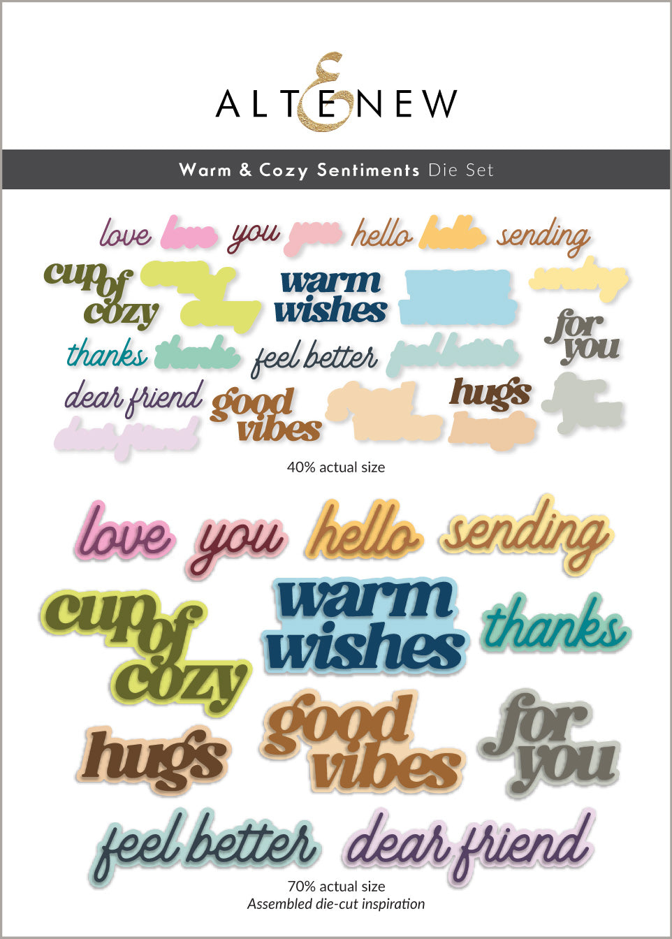 Altenew Warm & Cozy Sentiments Die Set