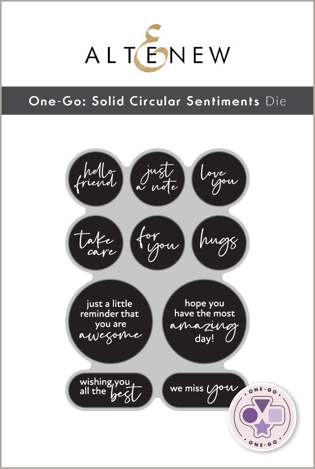 Altenew One Go Solid Circular Sentiments - Complete Bundle - ALT11384BN