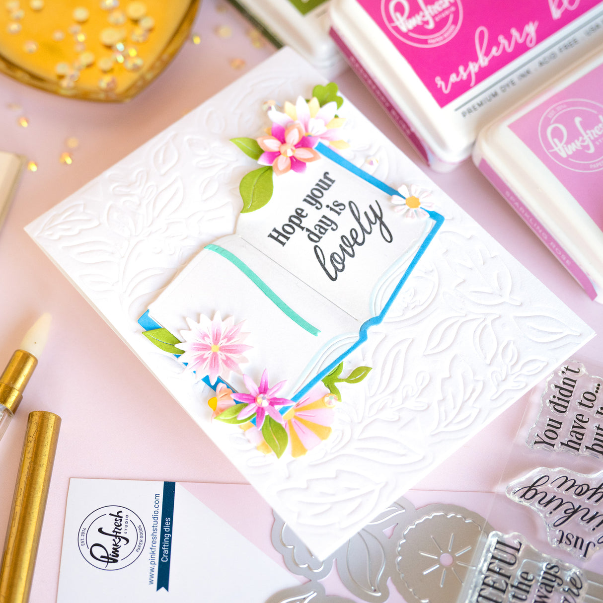 Pinkfresh Studio Floral Tale die/Stencil Bundle