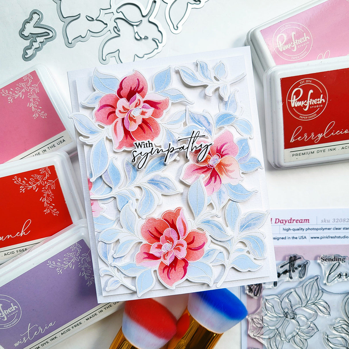 Pinkfresh Studio Floral Daydream stamp, Die and Stencil Bundle