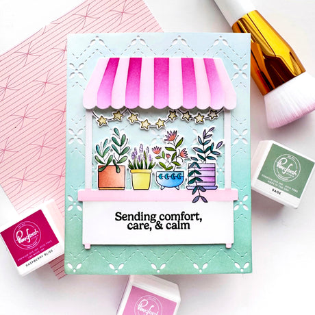 Pinkfresh Studio Flower Market stencil & Die Bundle