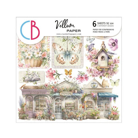 Ciao Bella Flower Shop 6x6 Inch Vellum Fussy Cut (6pcs) (CBVQ016)