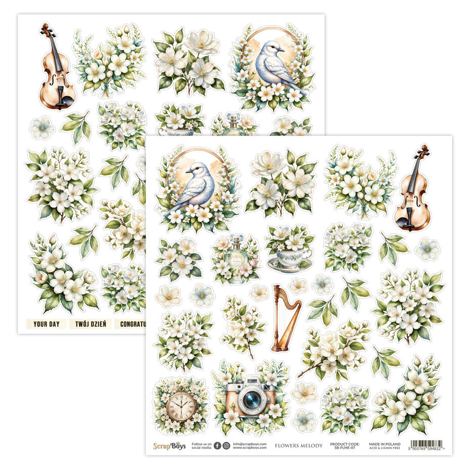 ScrapBoys Flowers Melody 12x12 Inch Paper Pad (SB-FLME-08)