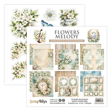 ScrapBoys Flowers Melody 6x6 Inch Paper Pad (SB-FLME-09)