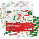 Katy Sue Designs Foiled Christmas Banners – Festive Colours (96 sentiments)