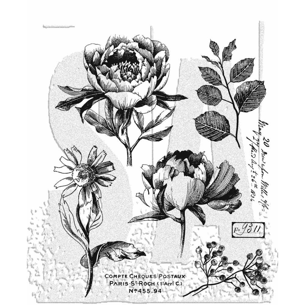 Tim Holtz Cling Mount Stamp: French Garden CMS487