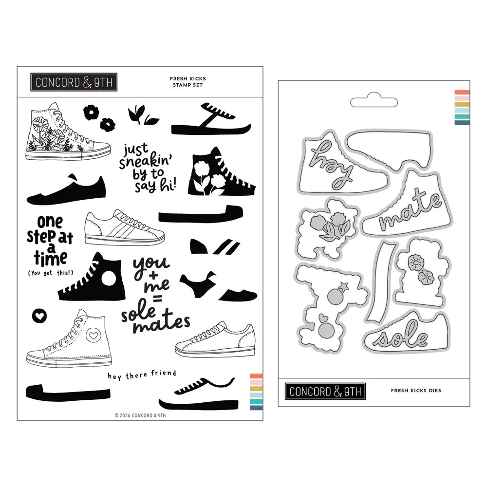 Concord & 9th Fresh Kicks Stamp Set & Die Bundle