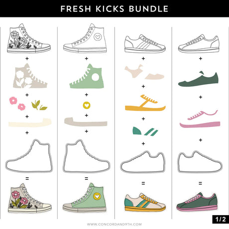 Concord & 9th Fresh Kicks Stamp Set & Die Bundle