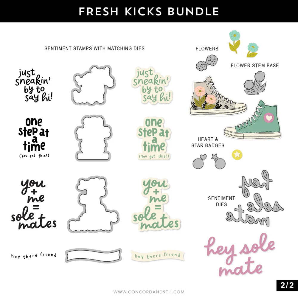 Concord & 9th Fresh Kicks Stamp Set & Die Bundle