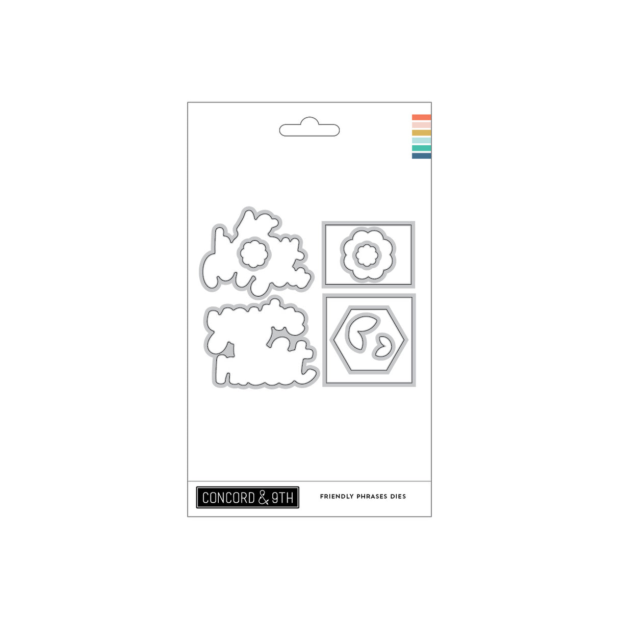 Concord & 9th Friendly Phrases Stamp Set & die (4 x 6)