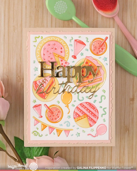 Waffle Flower Fringe Frames Die
