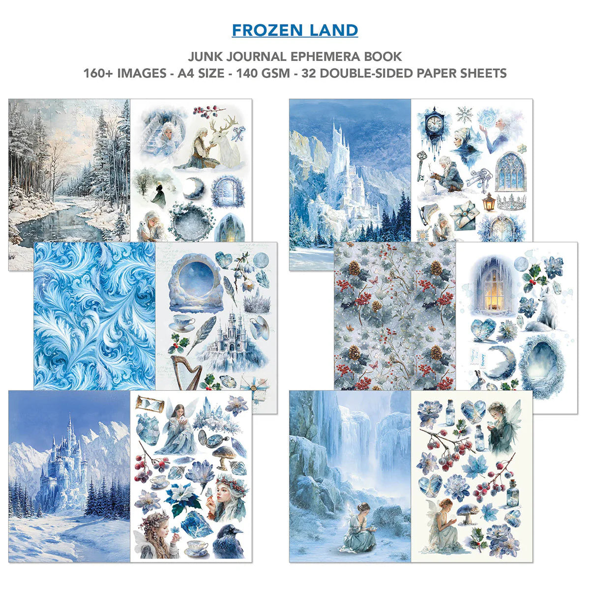 Ciao Bella Frozen Land Junk Journal Ephemera Book A4 32/Pkg