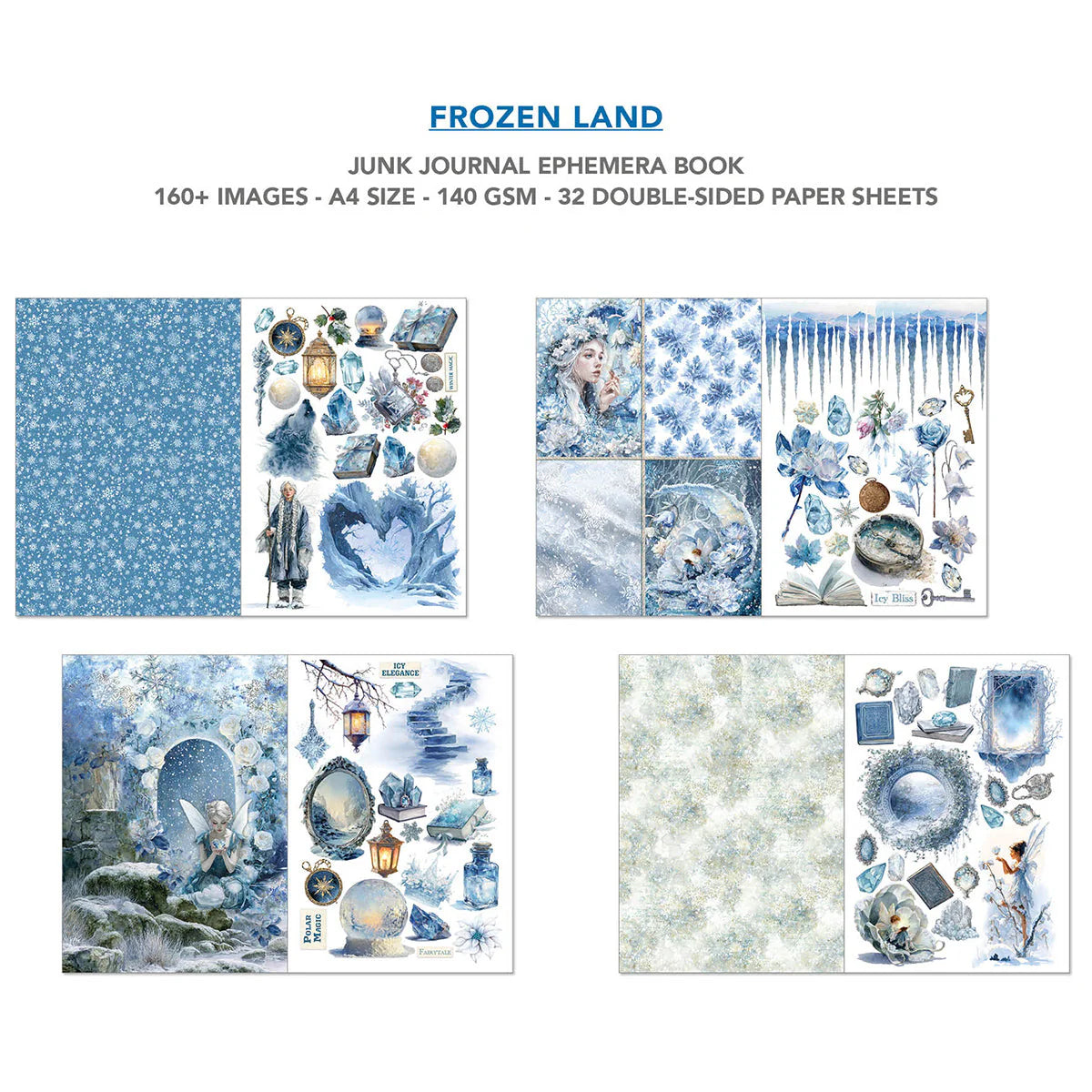 Ciao Bella Frozen Land Junk Journal Ephemera Book A4 32/Pkg