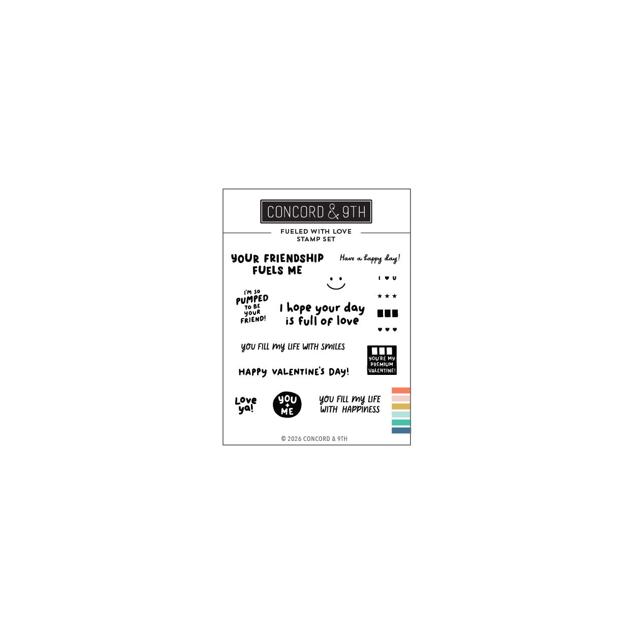 Concord & 9th Fueled with Love Stamp Set (3 x 4) / Die Bundle