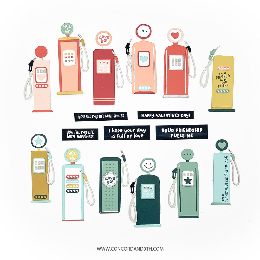 Concord & 9th Fueled with Love Stamp Set (3 x 4) / Die Bundle