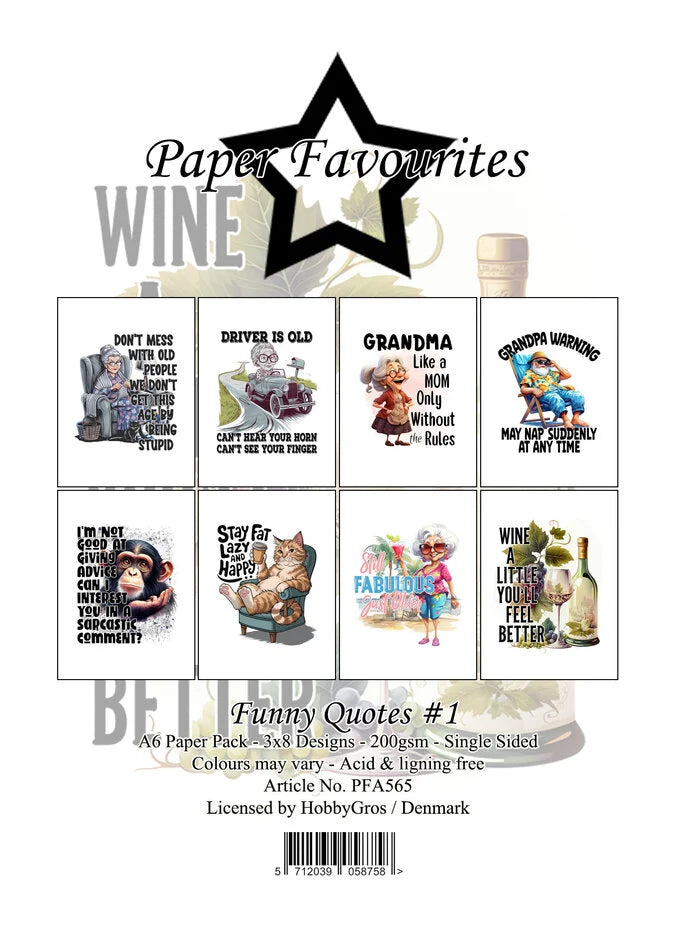 Paper Favourites Funny Quotes No. 1 A6 Paper Pad - PFA565