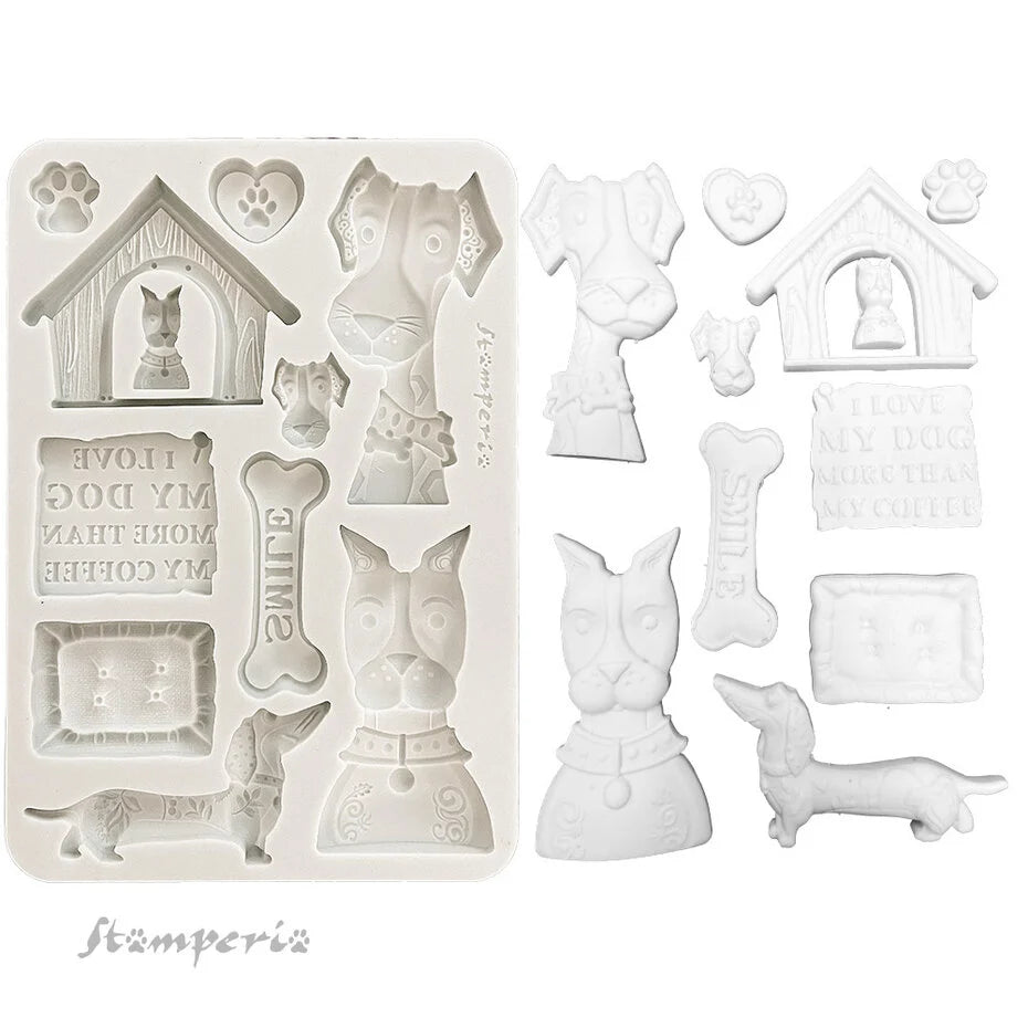 Stamperia Furry Friends A5 Silicon Mould I Love My Dog (KACMA590)