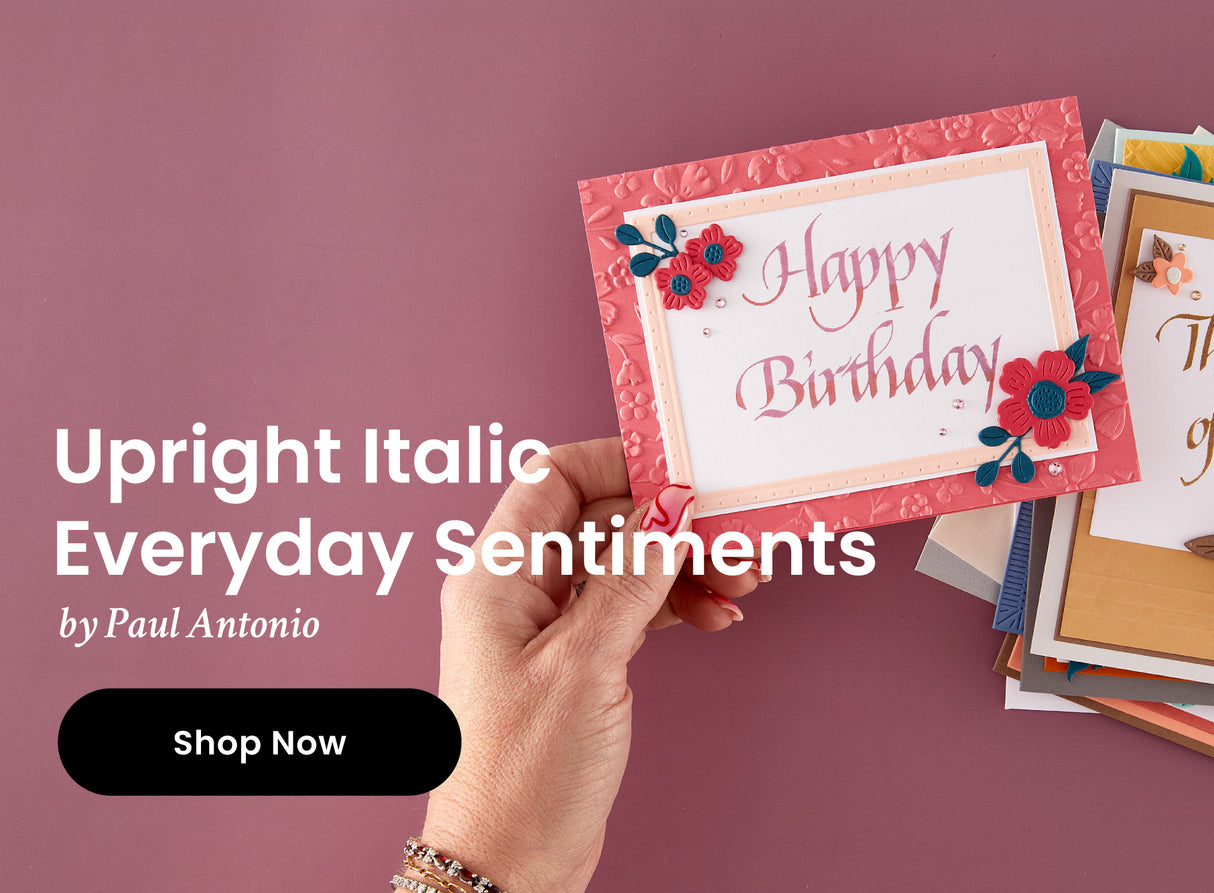 Spellbinders Upright Italic Everyday Sentiments Press + Foil Bundle by Paul Antonio