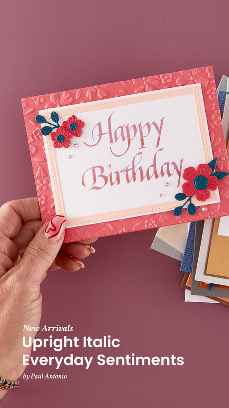 Spellbinders Upright Italic Everyday Sentiments Press + Foil Bundle by Paul Antonio