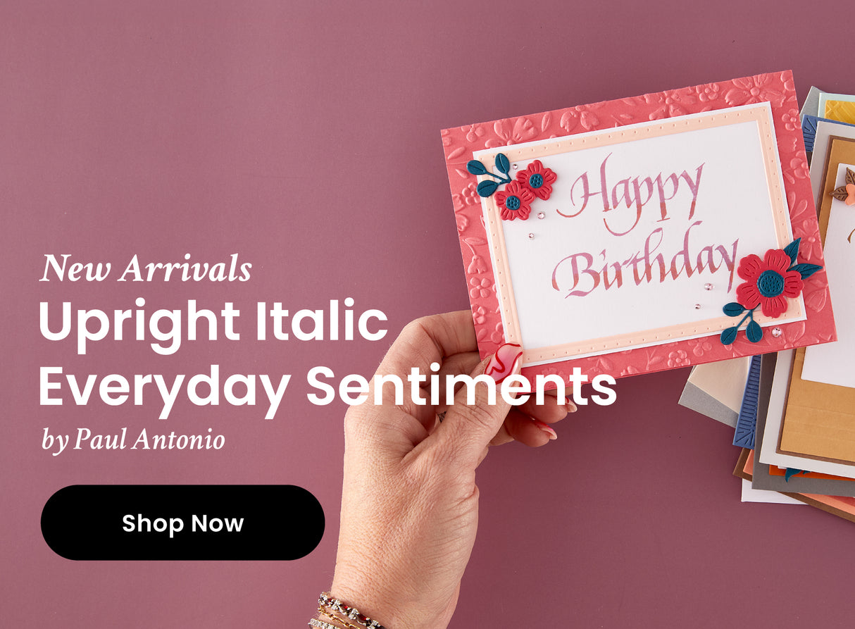 Spellbinders Upright Italic Everyday Sentiments Press + Foil Bundle by Paul Antonio