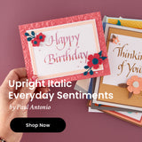 Spellbinders Upright Italic Everyday Sentiments Press + Foil Bundle by Paul Antonio