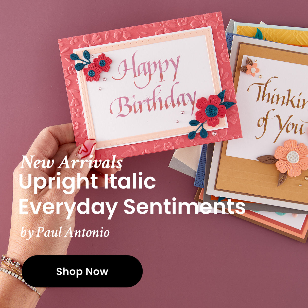 Spellbinders Upright Italic Everyday Sentiments Press + Foil Bundle by Paul Antonio