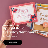 Spellbinders Upright Italic Everyday Sentiments Press + Foil Bundle by Paul Antonio