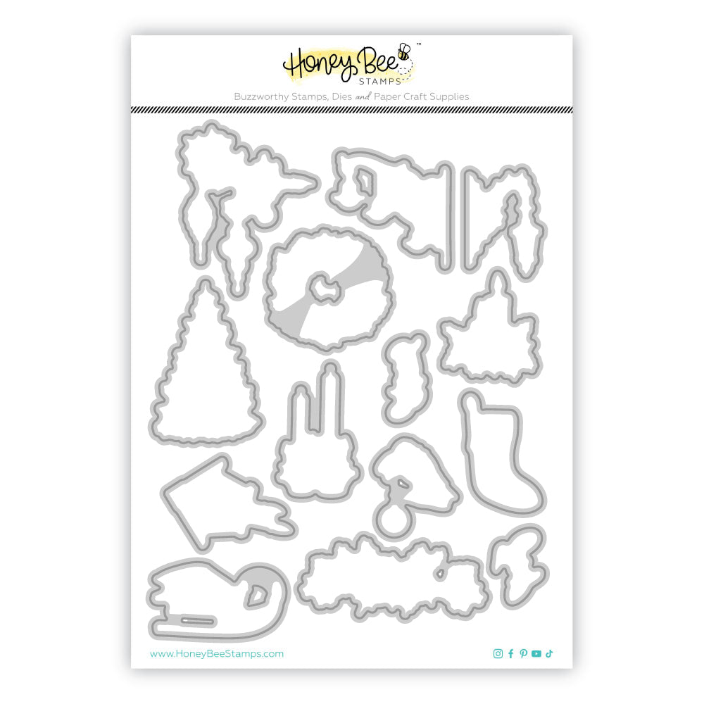 Honey Bee Stamps Gallery Wall: Holiday - 5"x7" Rubber Cling Stamp Set / Die bundle