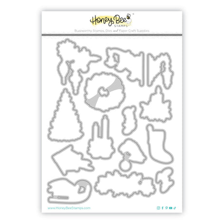 Honey Bee Stamps Gallery Wall: Holiday - 5"x7" Rubber Cling Stamp Set / Die bundle