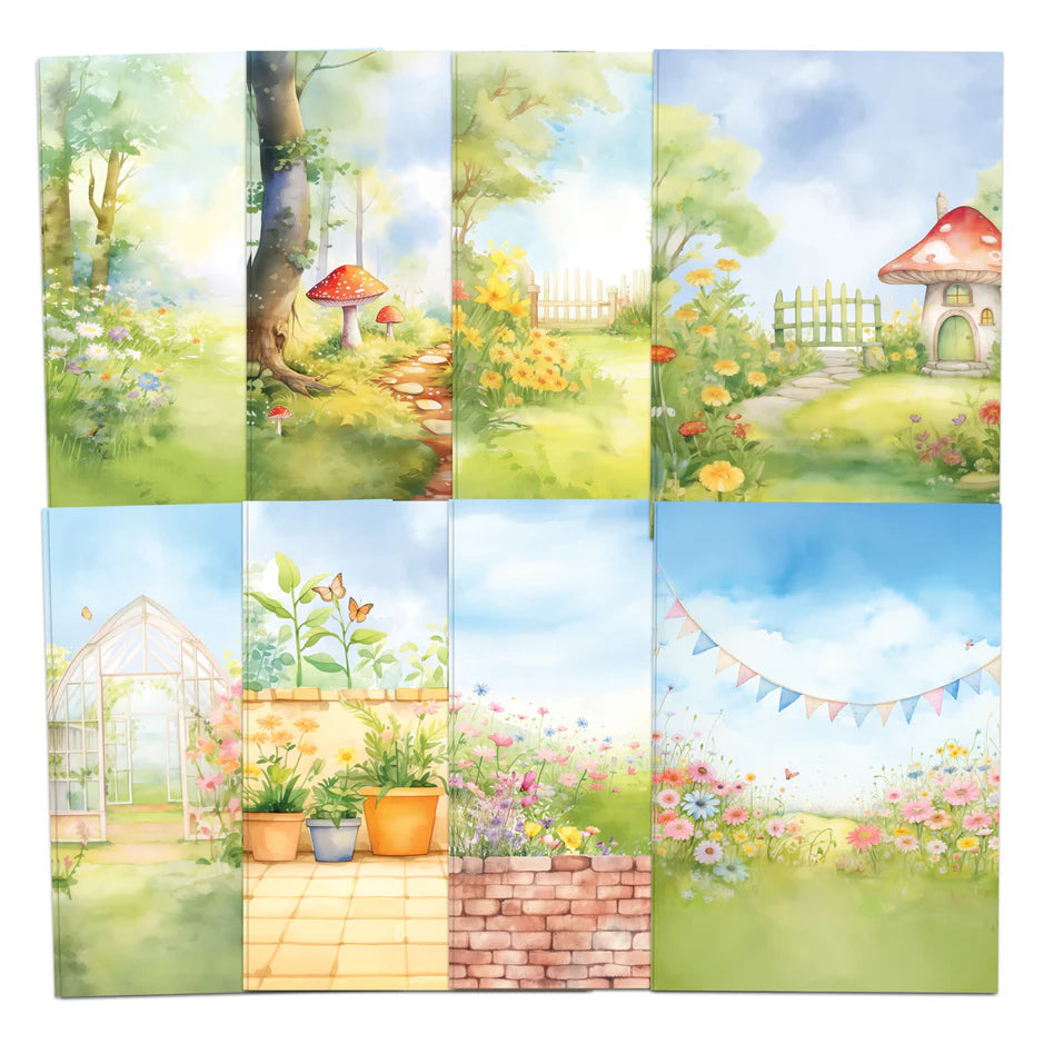 Katy Sue Designs Garden Gnomes Scene Stash, 24 sheets