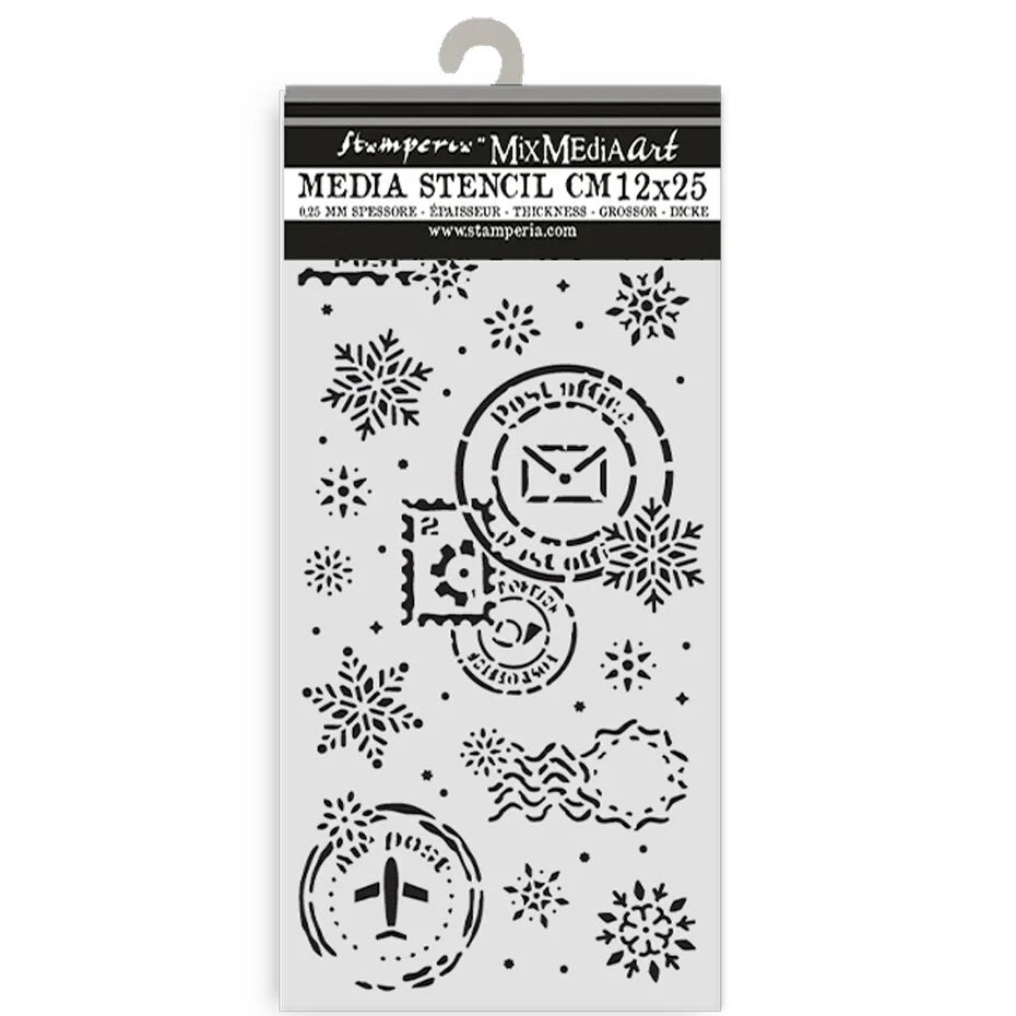 Stamperia Gear up for Christmas Thick Stencil 12x25cm Snowflakes (KSTDL141)