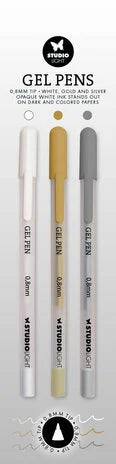 Studio Light Gel Pens White/Gold/Silver (SL-ES-GP01)