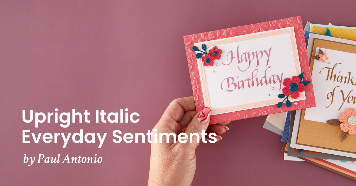 Spellbinders Upright Italic Everyday Sentiments Press + Foil Bundle by Paul Antonio