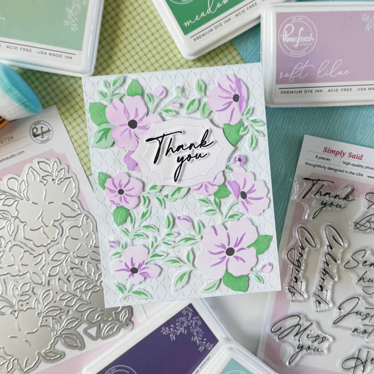 Pinkfresh Studio Gentle Bloomscape die & Stencil Bundle